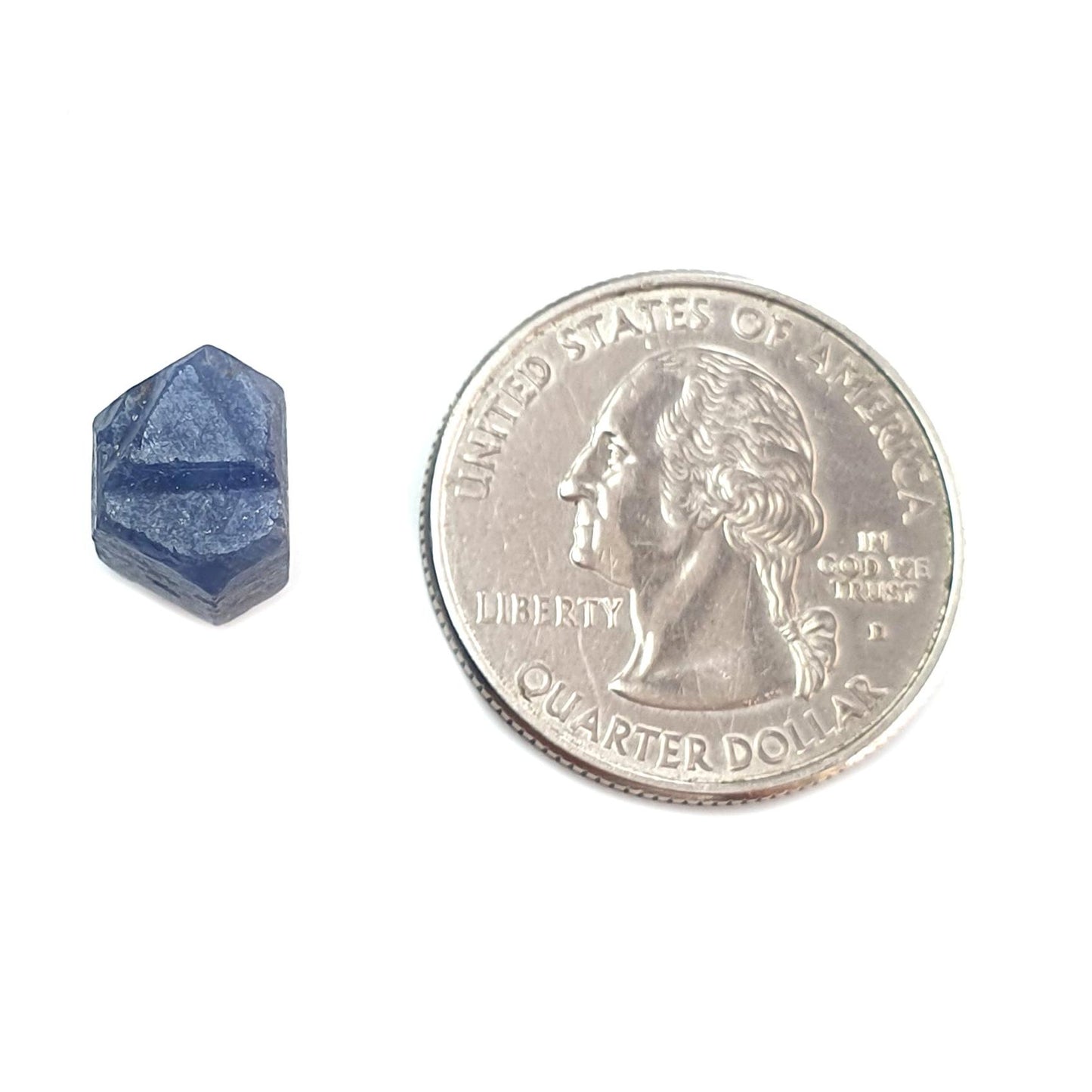 Record Keeper Blue Sapphire Gemstone Crystal: Natural Untreated Unheated Triangle Formative Healing Sapphire Rough Specimen 1pc