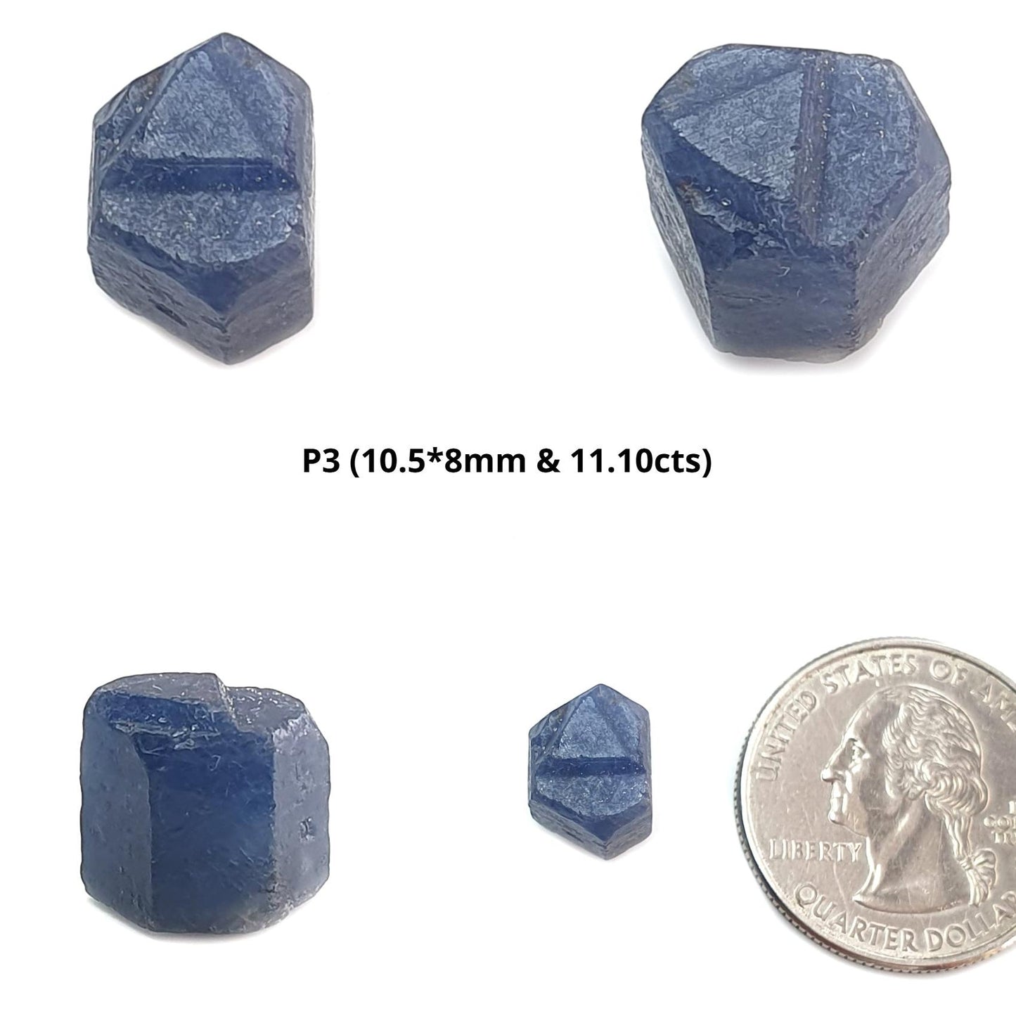 Record Keeper Blue Sapphire Gemstone Crystal: Natural Untreated Unheated Triangle Formative Healing Sapphire Rough Specimen 1pc