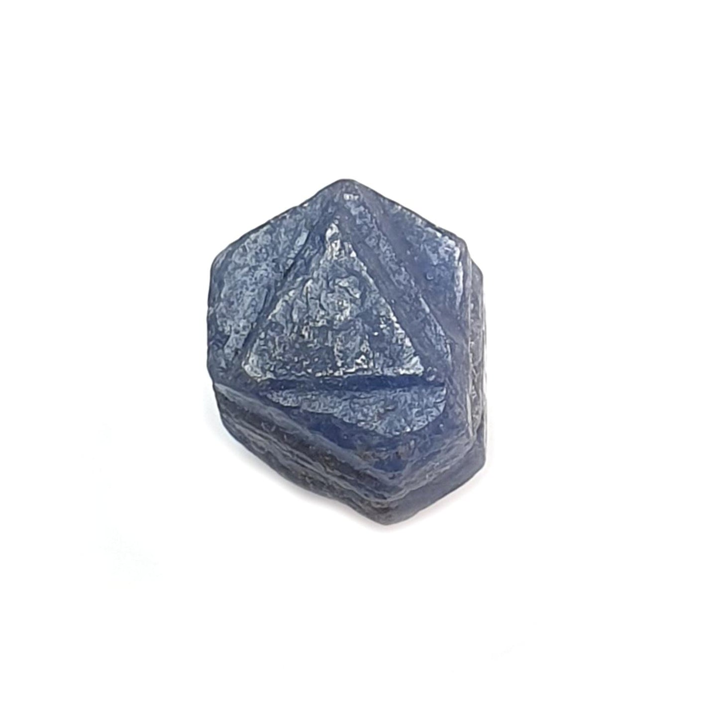 Record Keeper Blue Sapphire Gemstone Crystal: Natural Untreated Unheated Triangle Formative Healing Sapphire Rough Specimen 1pc