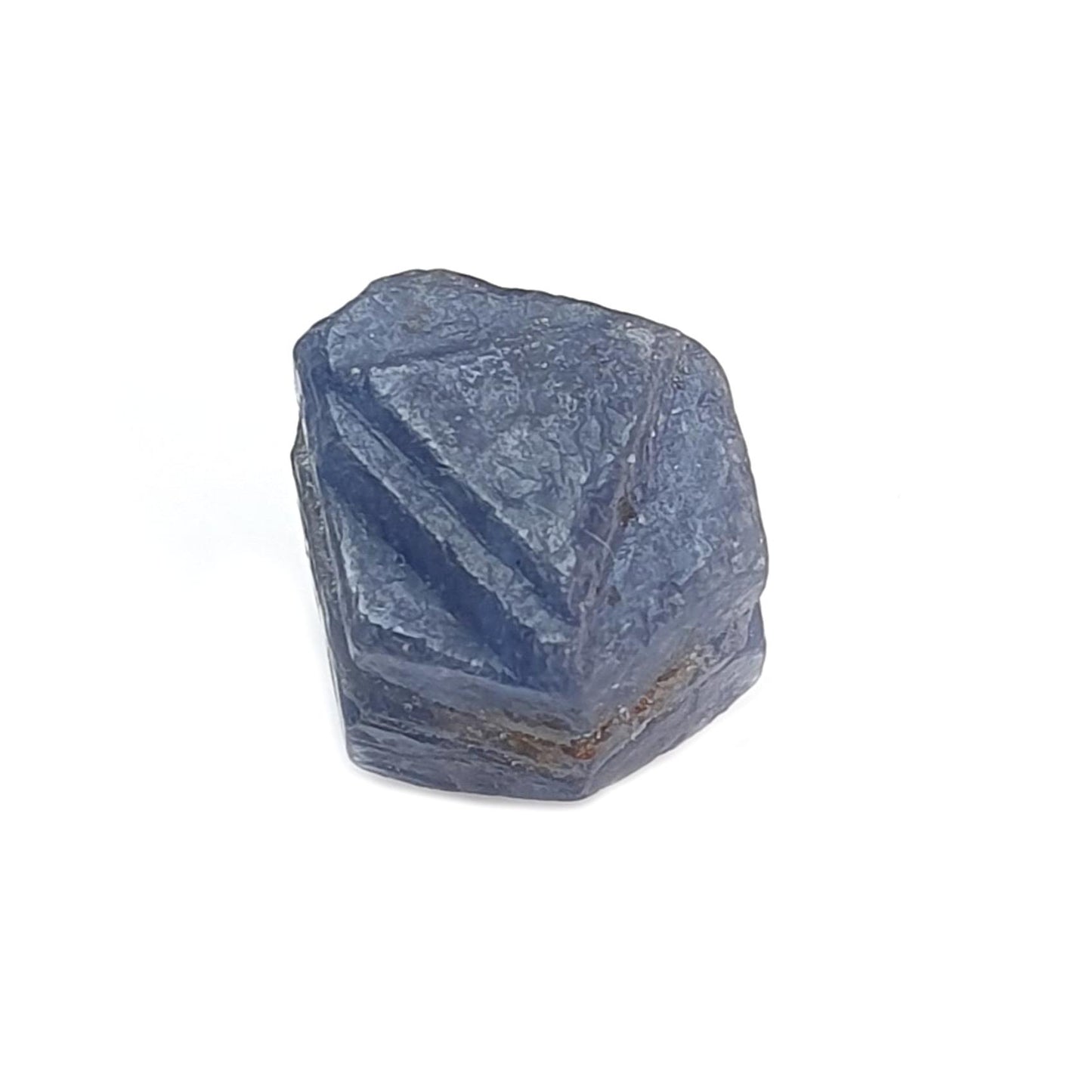 Record Keeper Blue Sapphire Gemstone Crystal: Natural Untreated Unheated Triangle Formative Healing Sapphire Rough Specimen 1pc