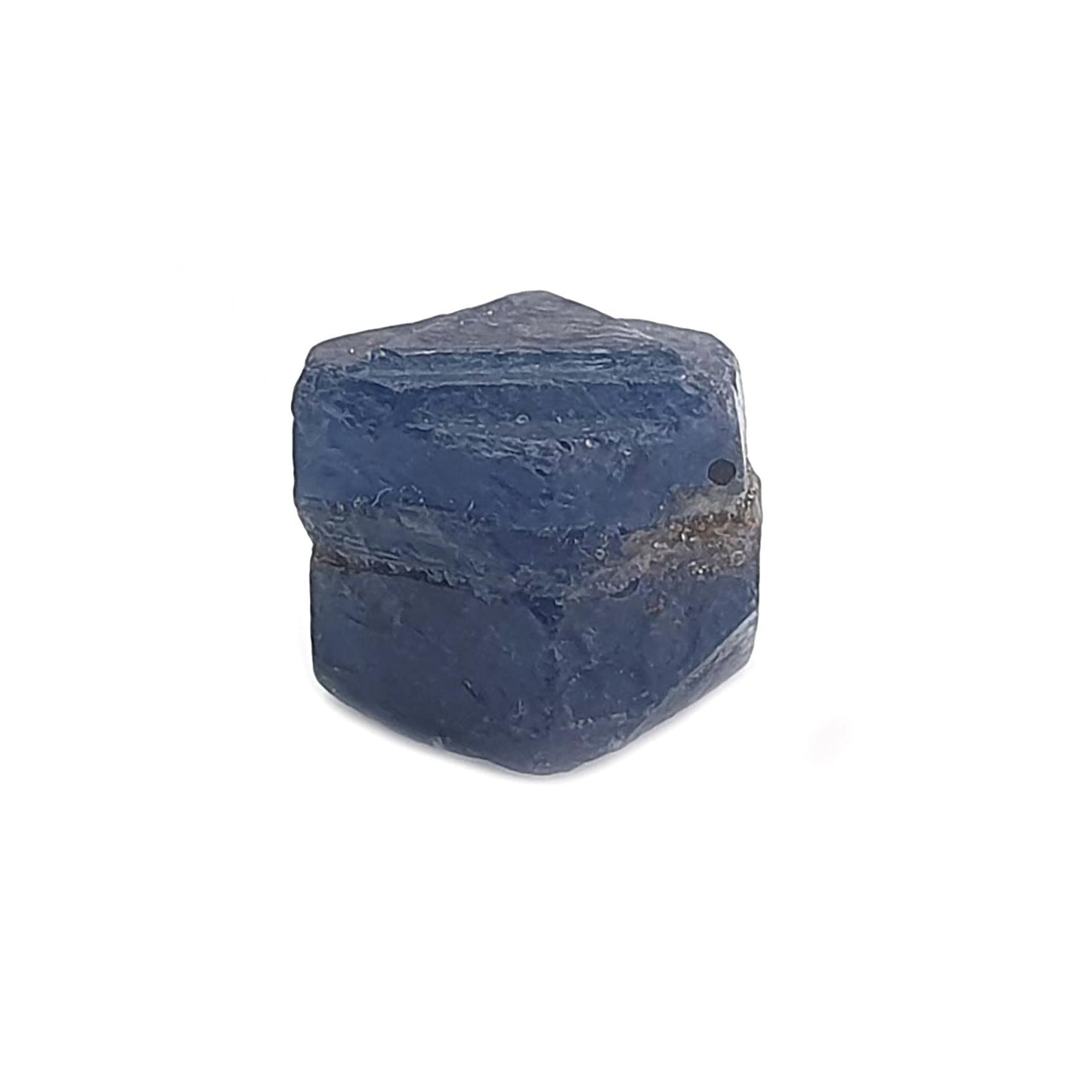 Record Keeper Blue Sapphire Gemstone Crystal: Natural Untreated Unheated Triangle Formative Healing Sapphire Rough Specimen 1pc