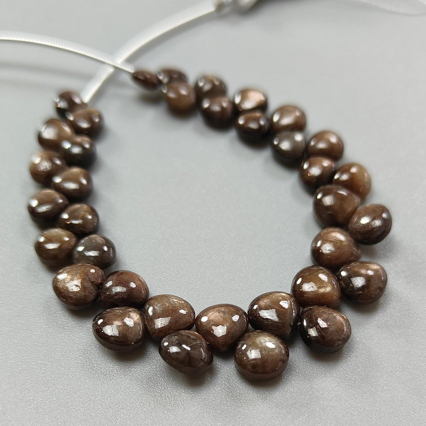 Golden Chocolate Sapphire Smooth Loose Beads: 54.60cts (Approx) Natural Untreated Sapphire Gemstone Cushion Shape Beads 5mm-7mm 5.5" Strand