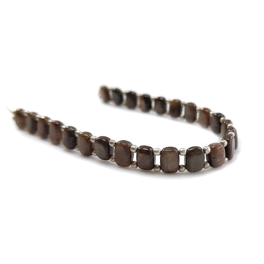 Golden Chocolate Sapphire Cushion Plain Loose Beads