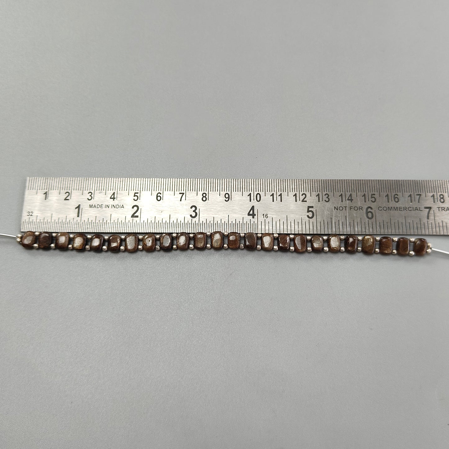 Chocolate Sapphire Smooth Loose Beads: 57.30cts Natural 925 Silver Golden Sapphire Gemstone Cushion Beads 7.5mm 6.75" Strand for Bracelet