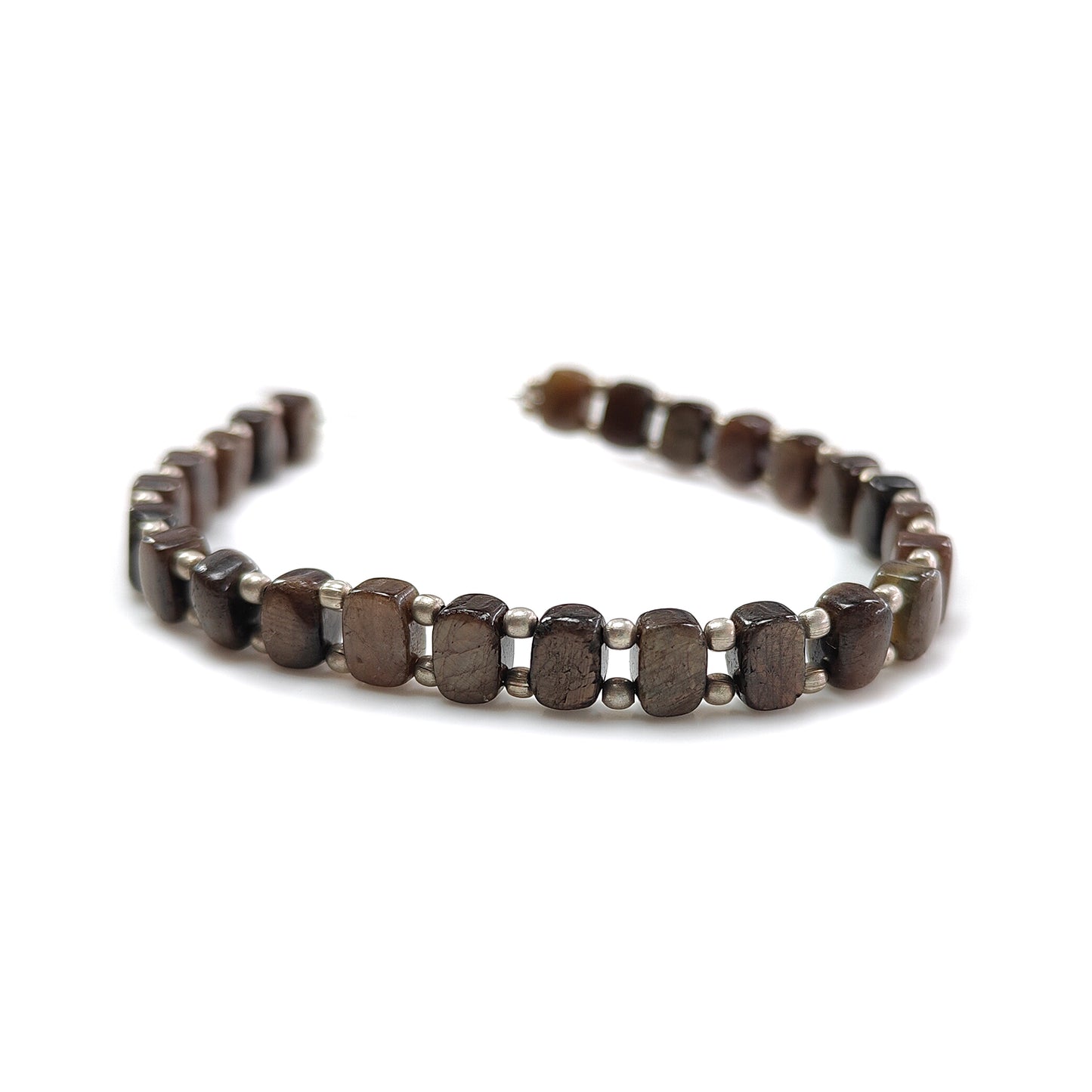 Chocolate Sapphire Smooth Loose Beads: 57.80cts Natural 925 Silver Golden Brown Sapphire Gemstone Cushion Beads 7mm 6.50" Strand