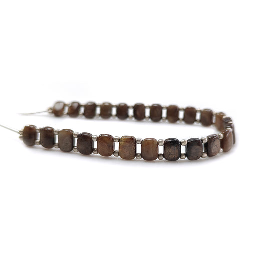 Chocolate Sapphire Cushion Plain Loose Beads