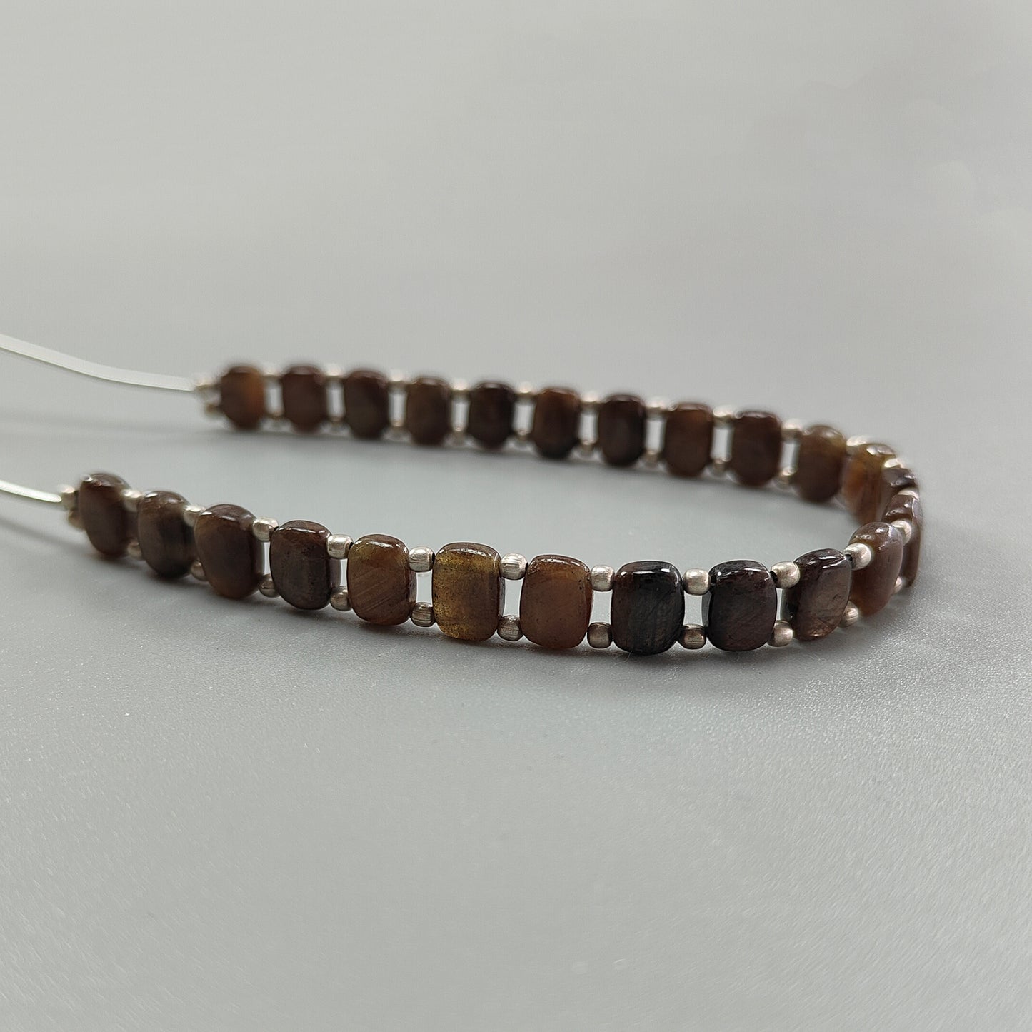 Chocolate Sapphire Smooth Loose Beads: 62.00cts Natural Untreated Golden  Sapphire Gemstone Cushion Plain Beads 8mm 7" Strand for Bracelet