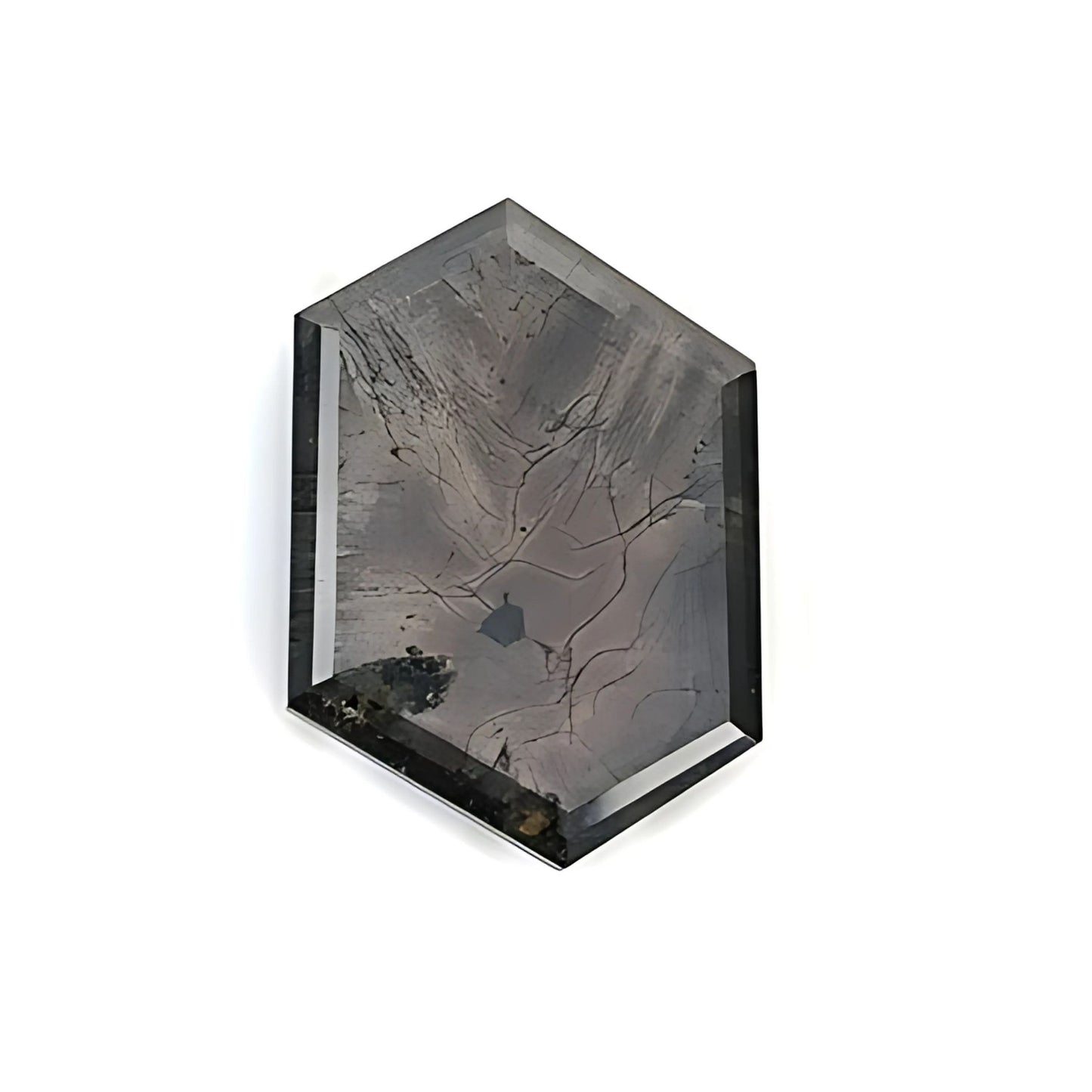 chocolate sapphire hexagon faceted cut