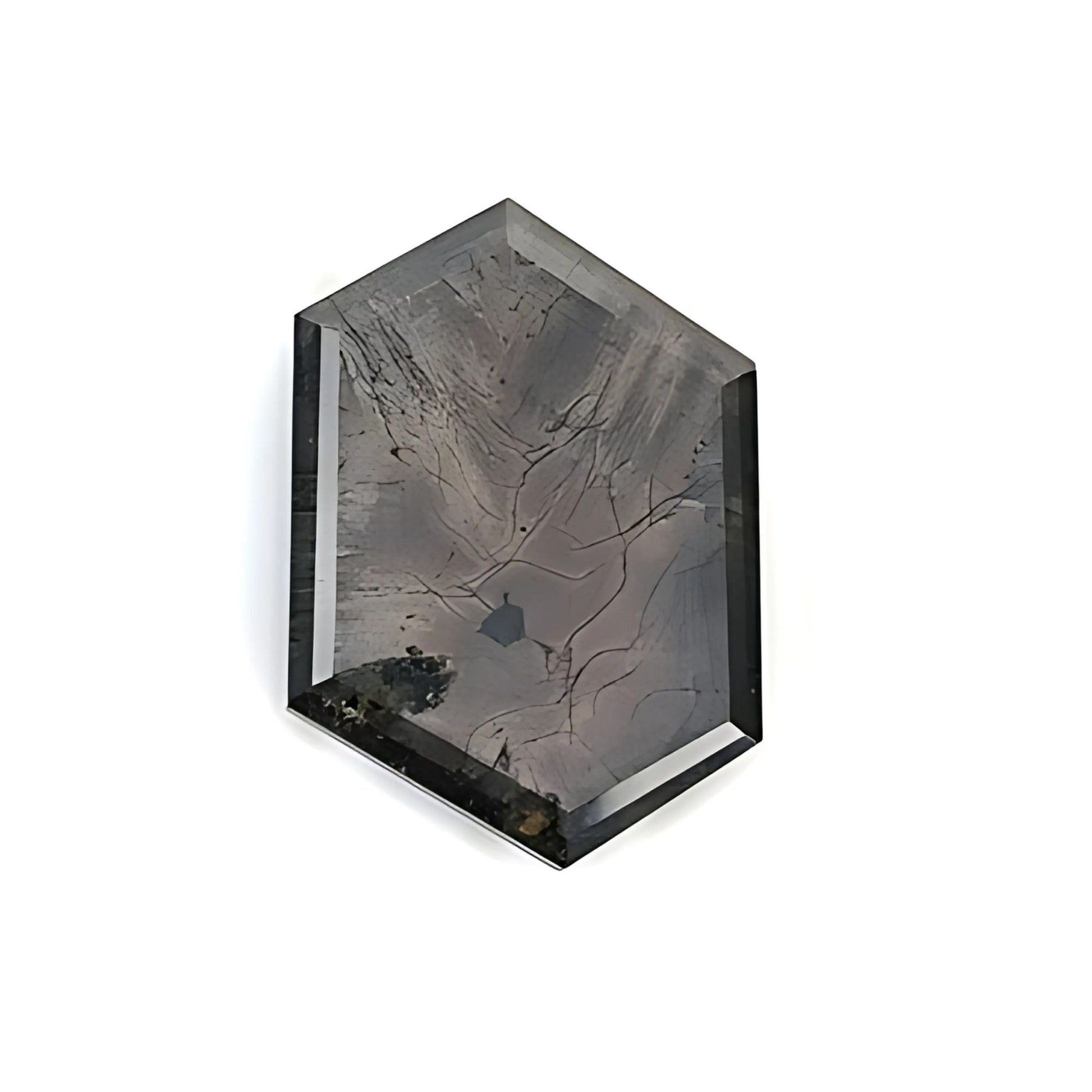 chocolate sapphire hexagon faceted cut