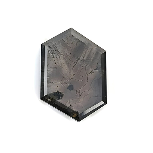 chocolate sapphire hexagon faceted cut