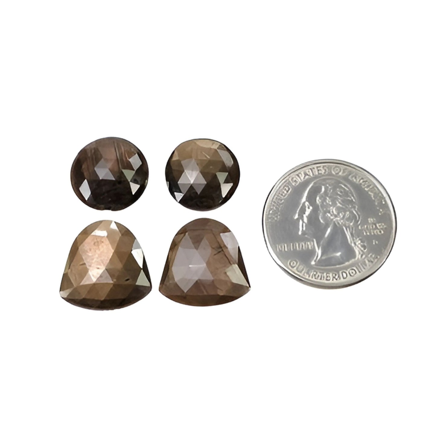 巧克力色蓝宝石圆形玫瑰切割