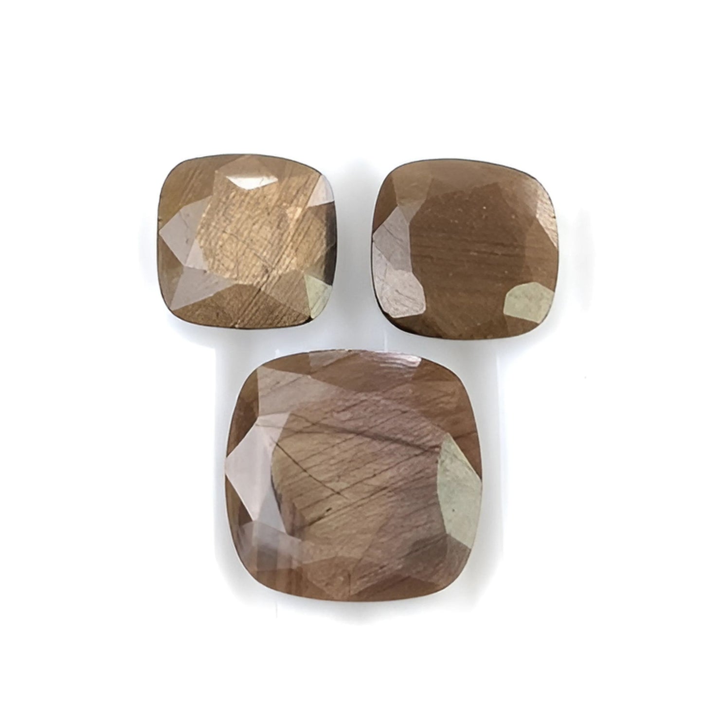 chocolate sapphire cushion faceted cut