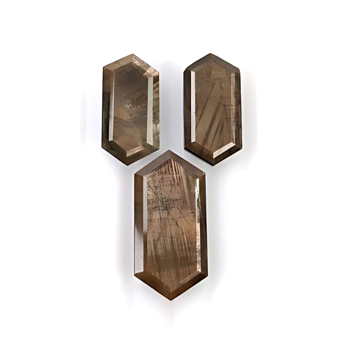 chocolate sapphire hexagon faceted cut