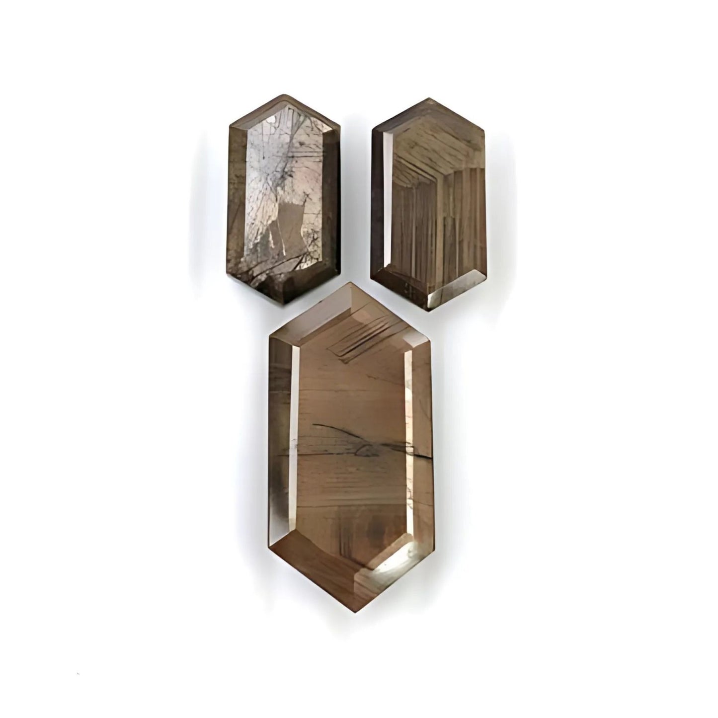 chocolate sapphire hexagon faceted cut