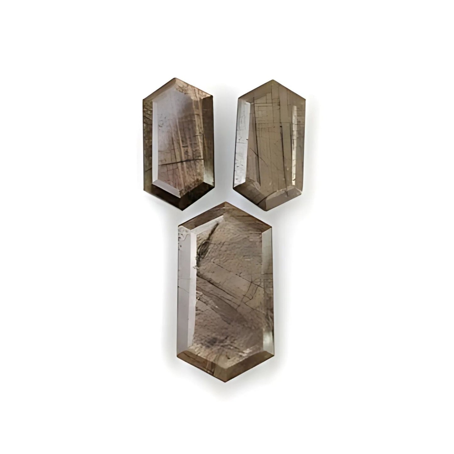 chocolate sapphire hexagon faceted cut