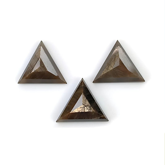 chocolate sapphire triangle step cut