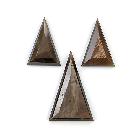 chocolate sapphire triangle step cut