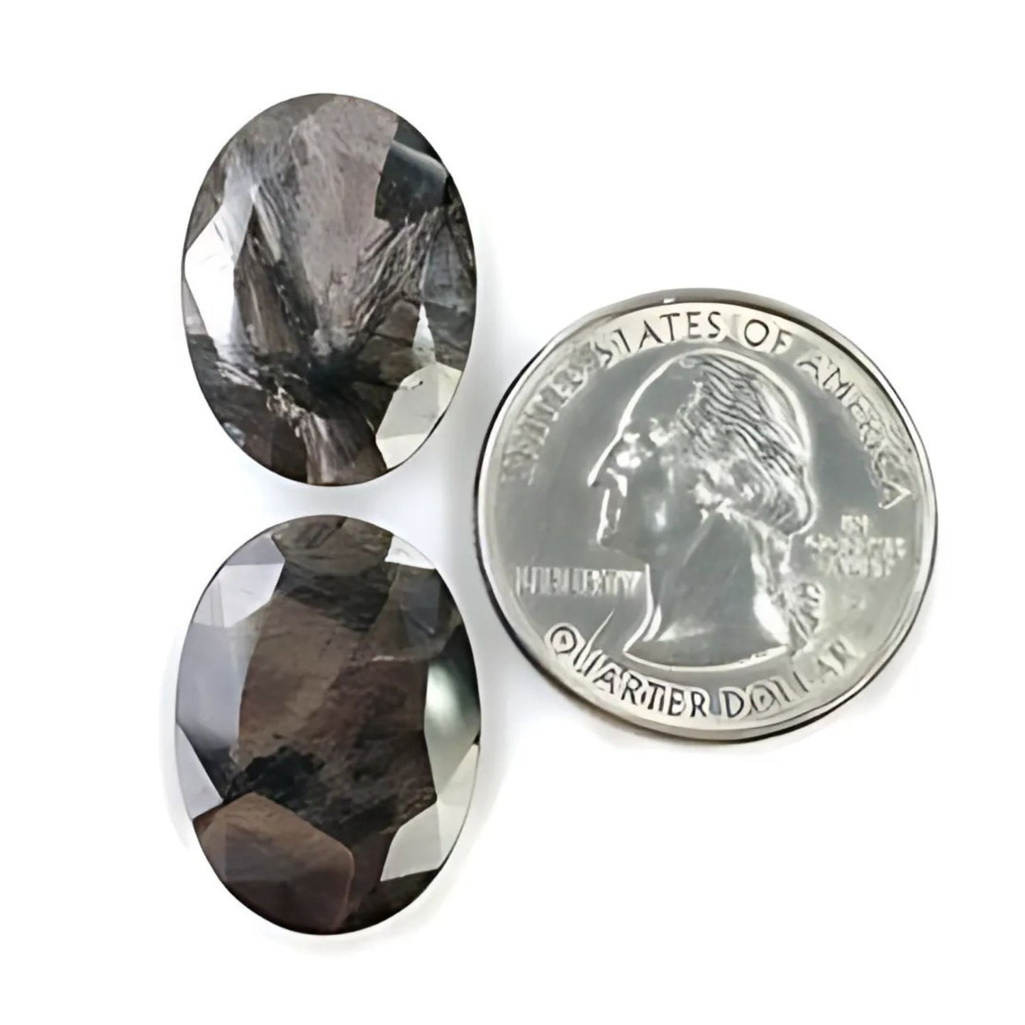 saphir chocolat taille ovale à facettes