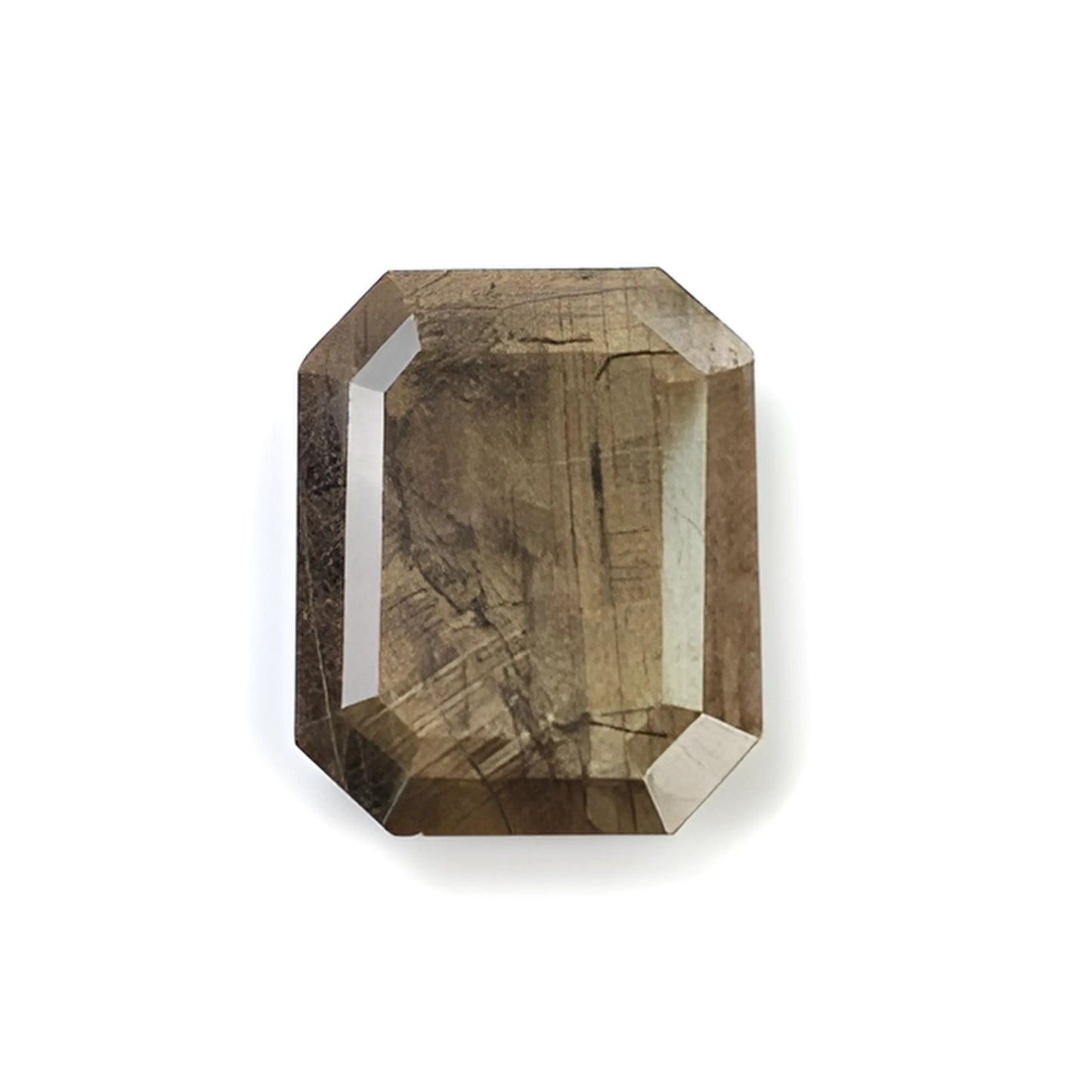 chocolate sapphire Hexagon faceted cut