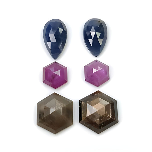 chocolate sapphire Hexagon rose cut