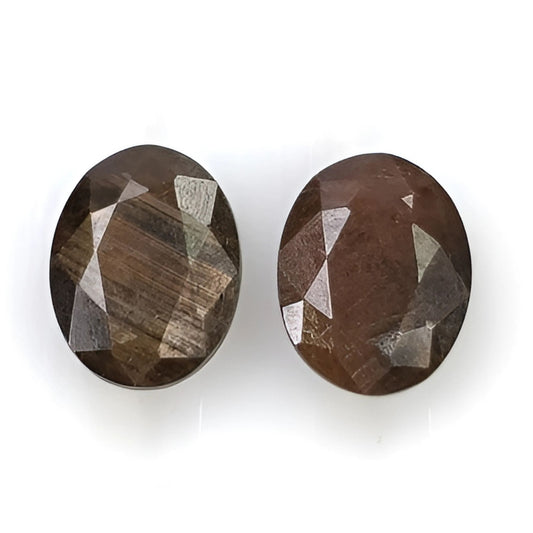 chocolate sapphire oval faceted cut