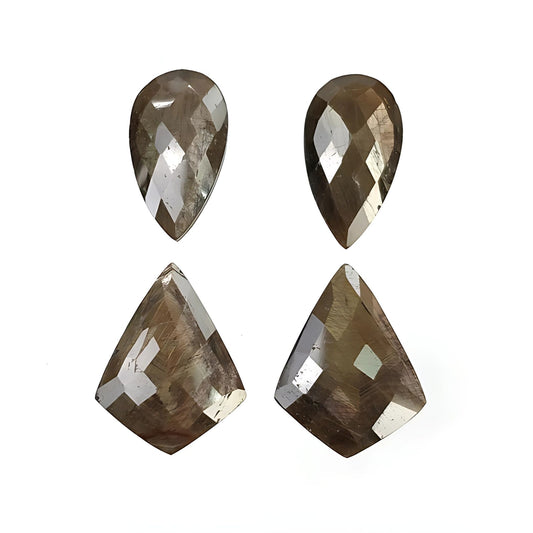 chocolate sapphire Pear faceted cut