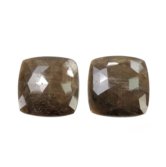 chocolate sapphire cushion rose cut