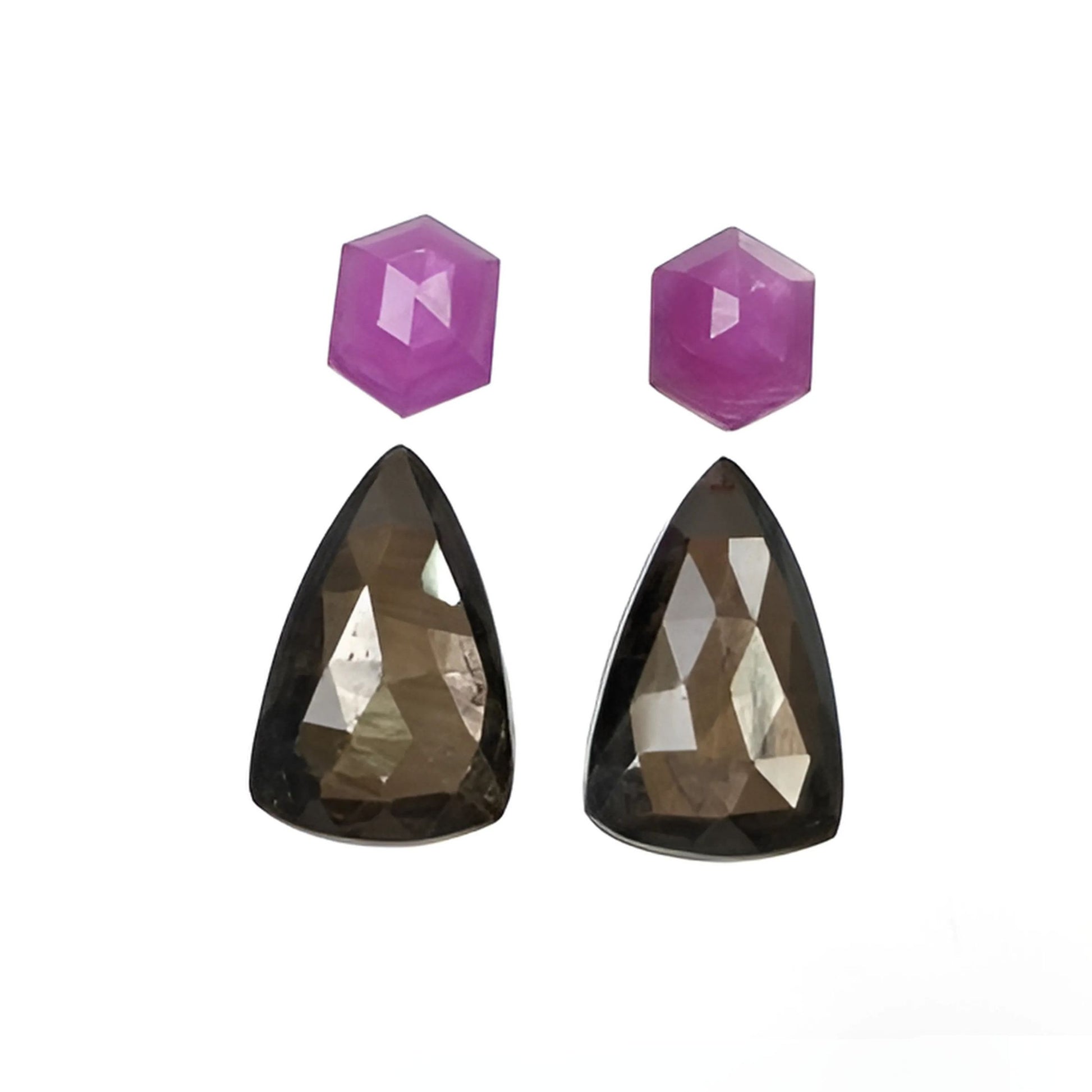 sapphire hexagon Shape rose cut