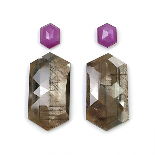 chocolate sapphire hexagon rose cut