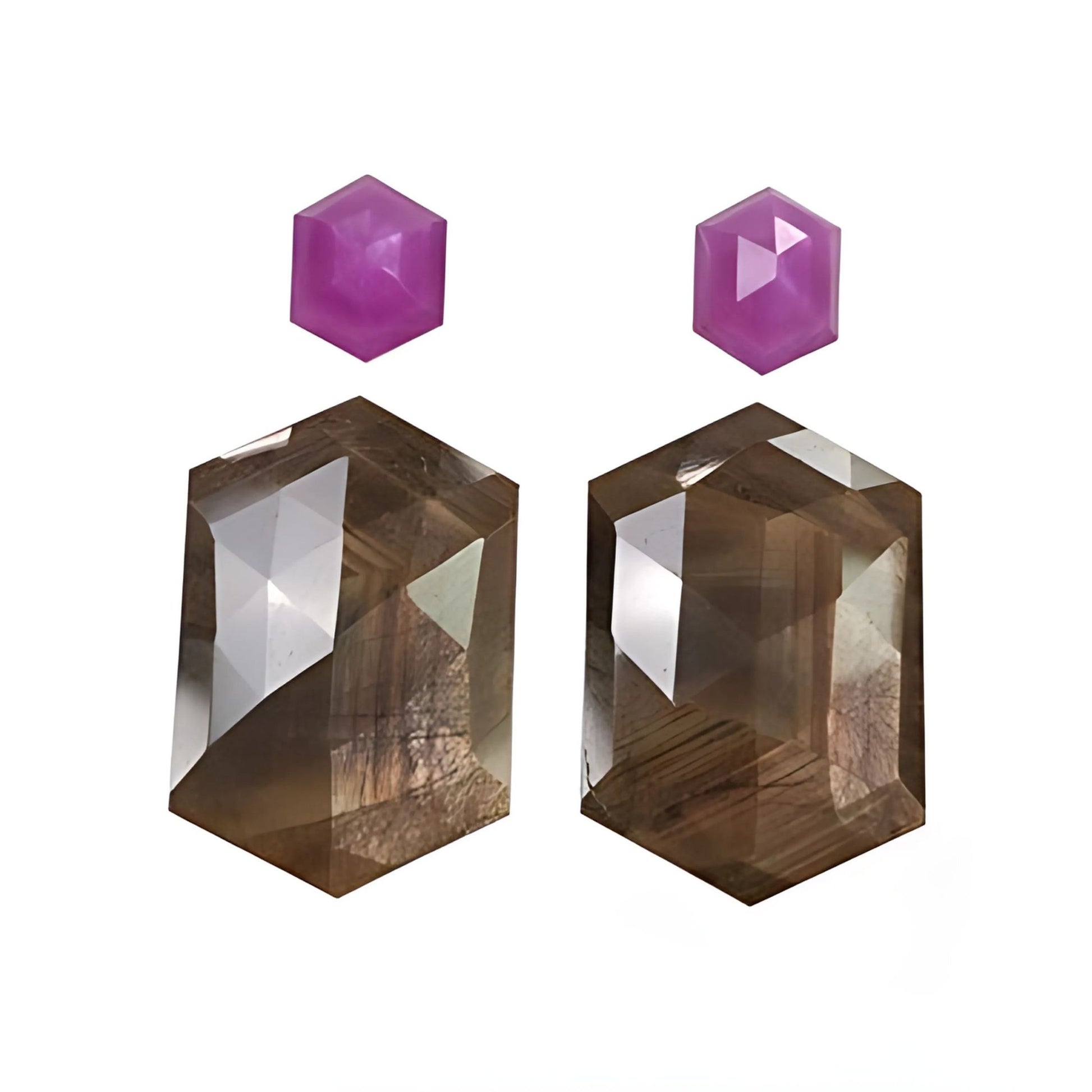 chocolate sapphire hexagon rose cut