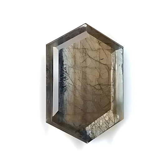 chocolate sapphire hexagon faceted cut