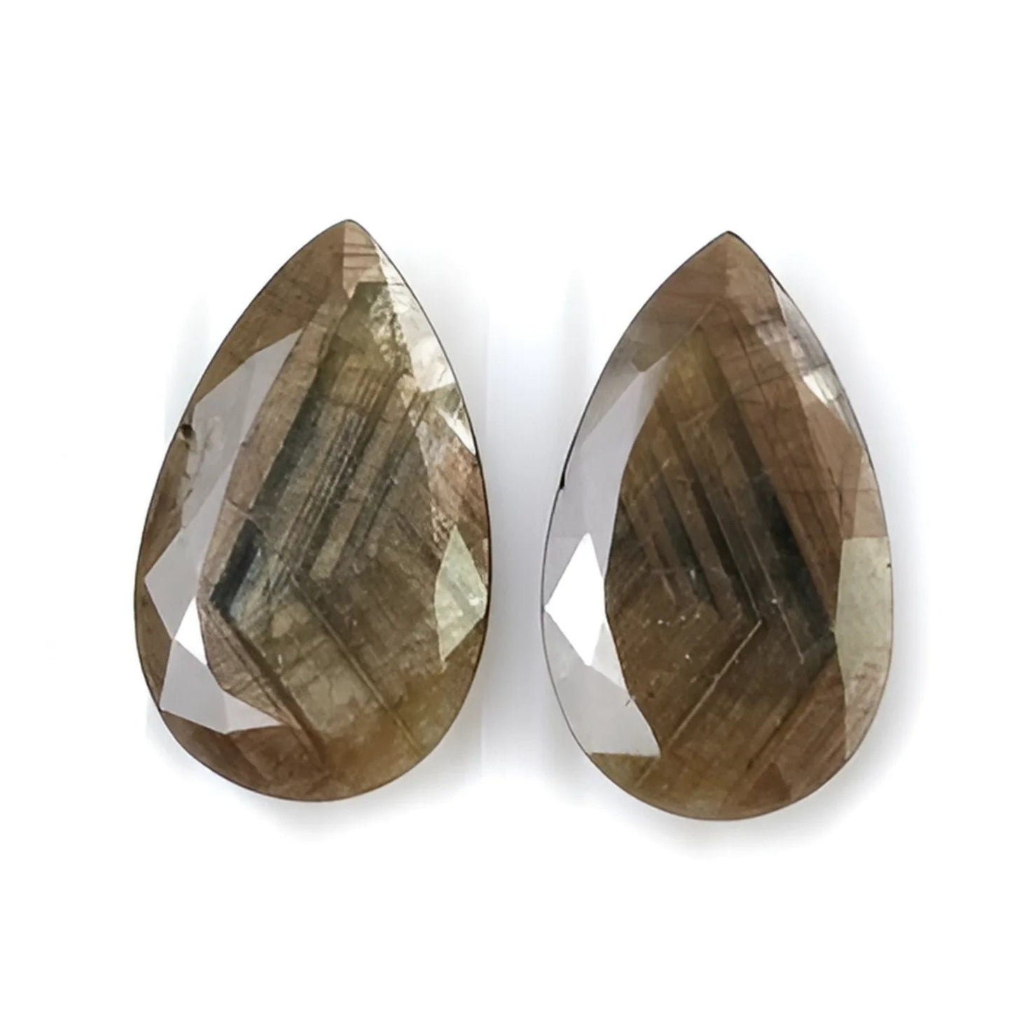 chocolate sapphire pear faceted cut