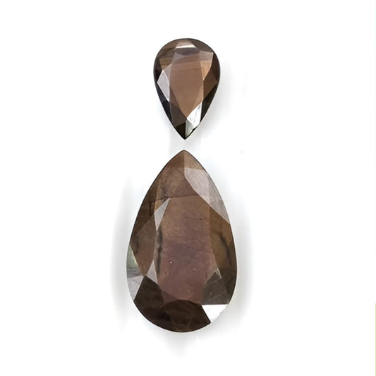 chocolate sapphire pear faceted cut
