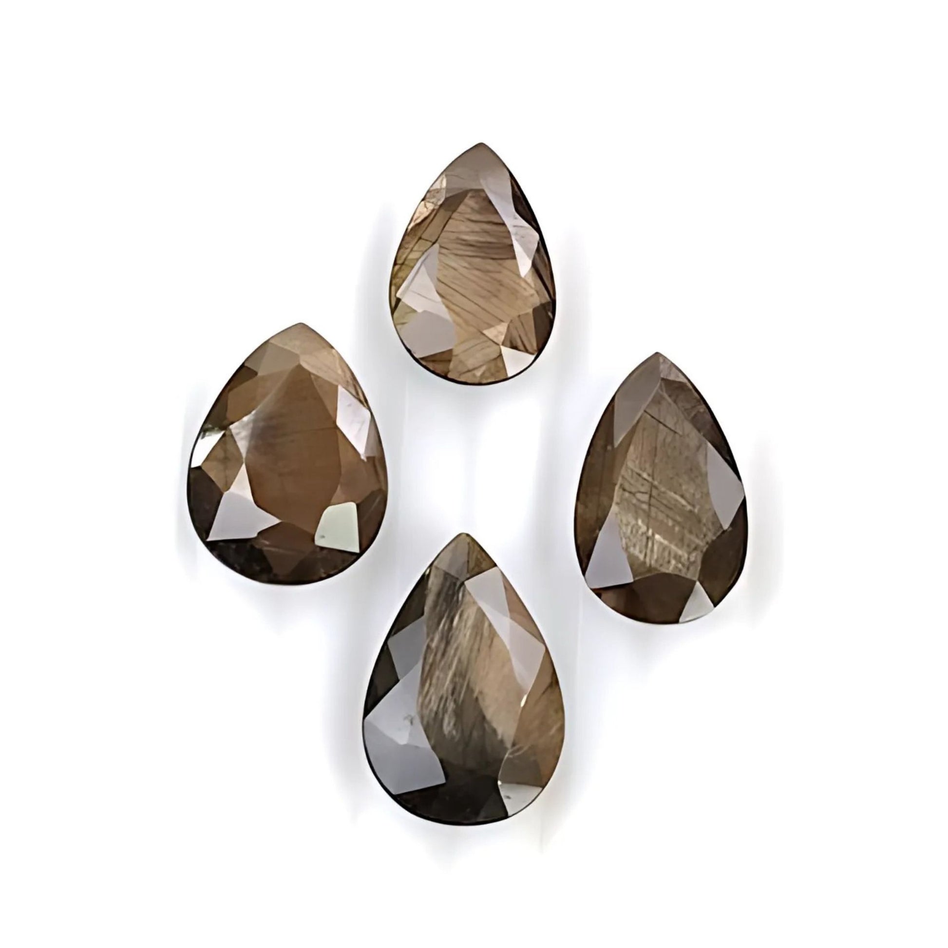 chocolate sapphire pear faceted cut