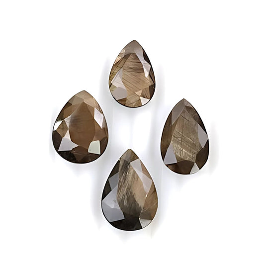 chocolate sapphire pear faceted cut