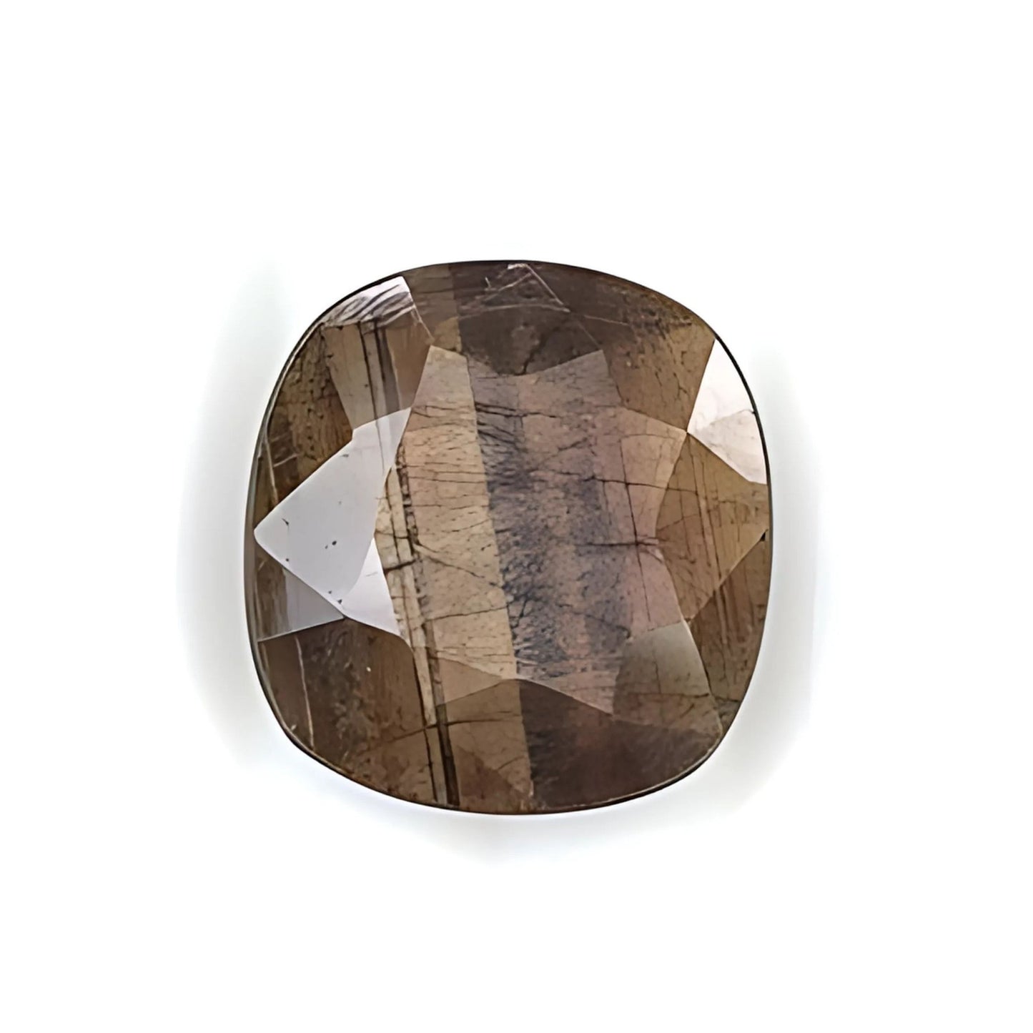 chocolate sapphire Cushion faceted cut