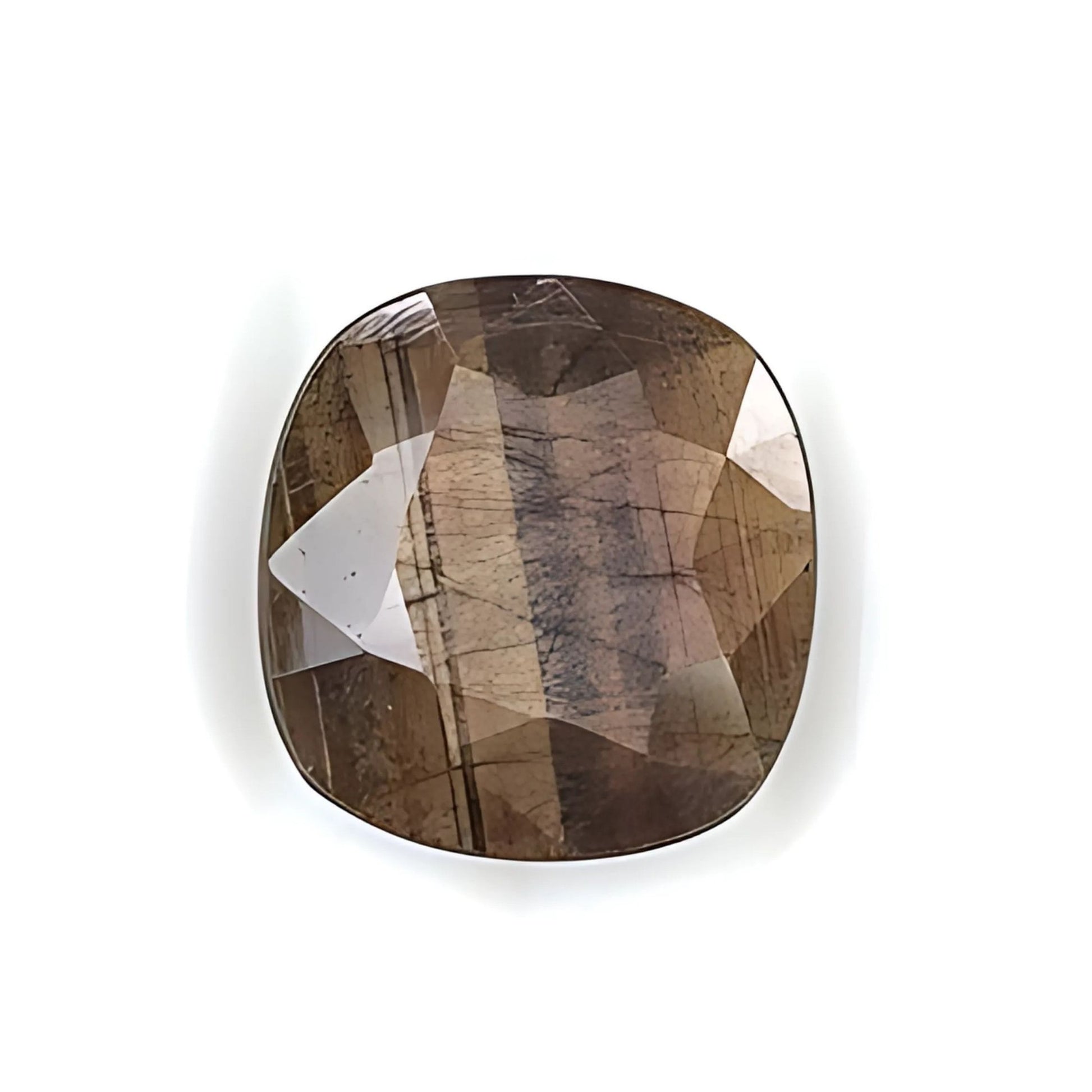 chocolate sapphire Cushion faceted cut