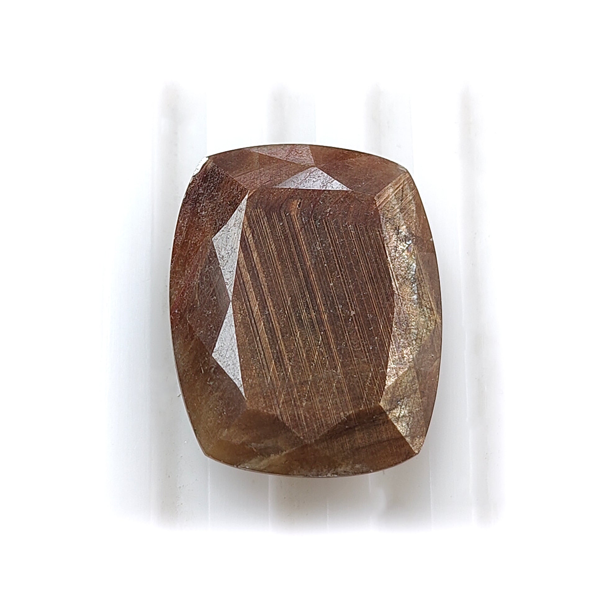 golden chocolate sapphire Fancy faceted cut 