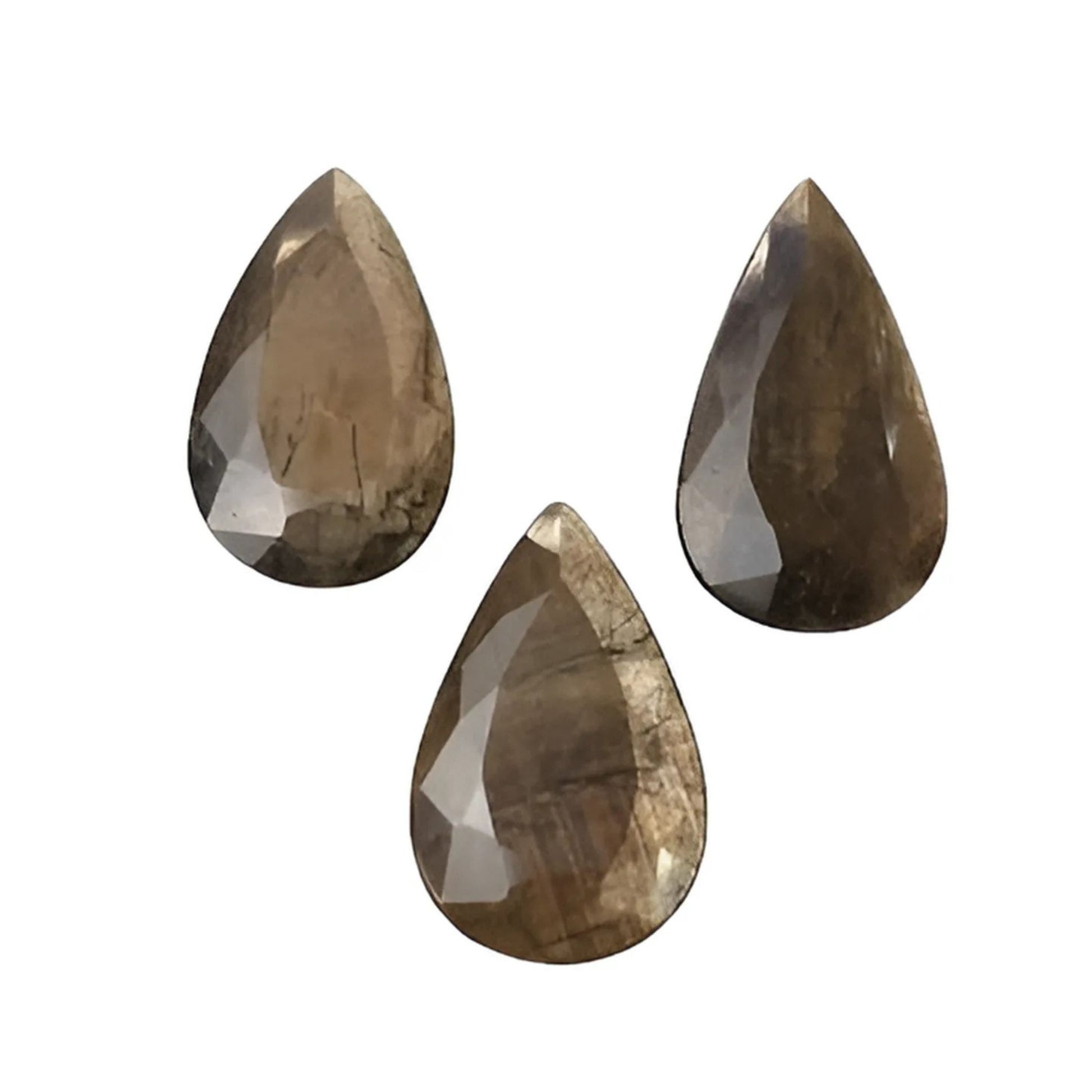 chocolate sapphire pear faceted cut