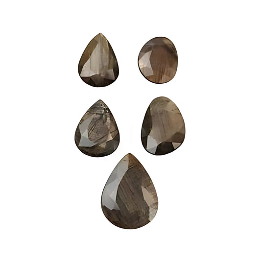 chocolate sapphire pear faceted cut