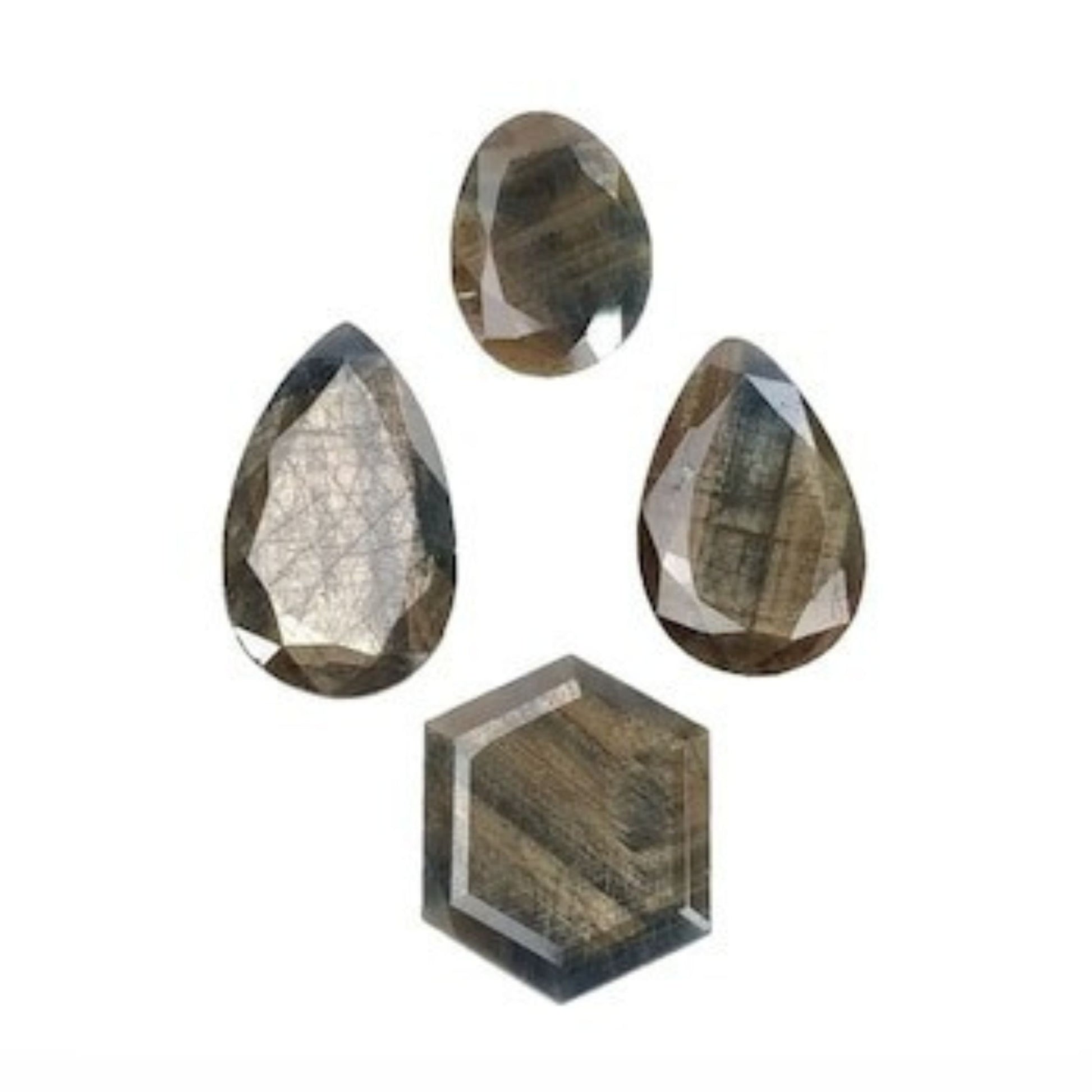 chocolate sapphire hexagon faceted cut