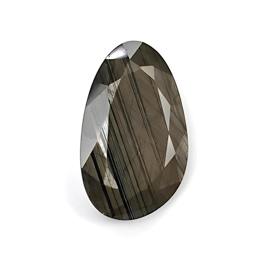 chocolate sapphire uneven faceted cut