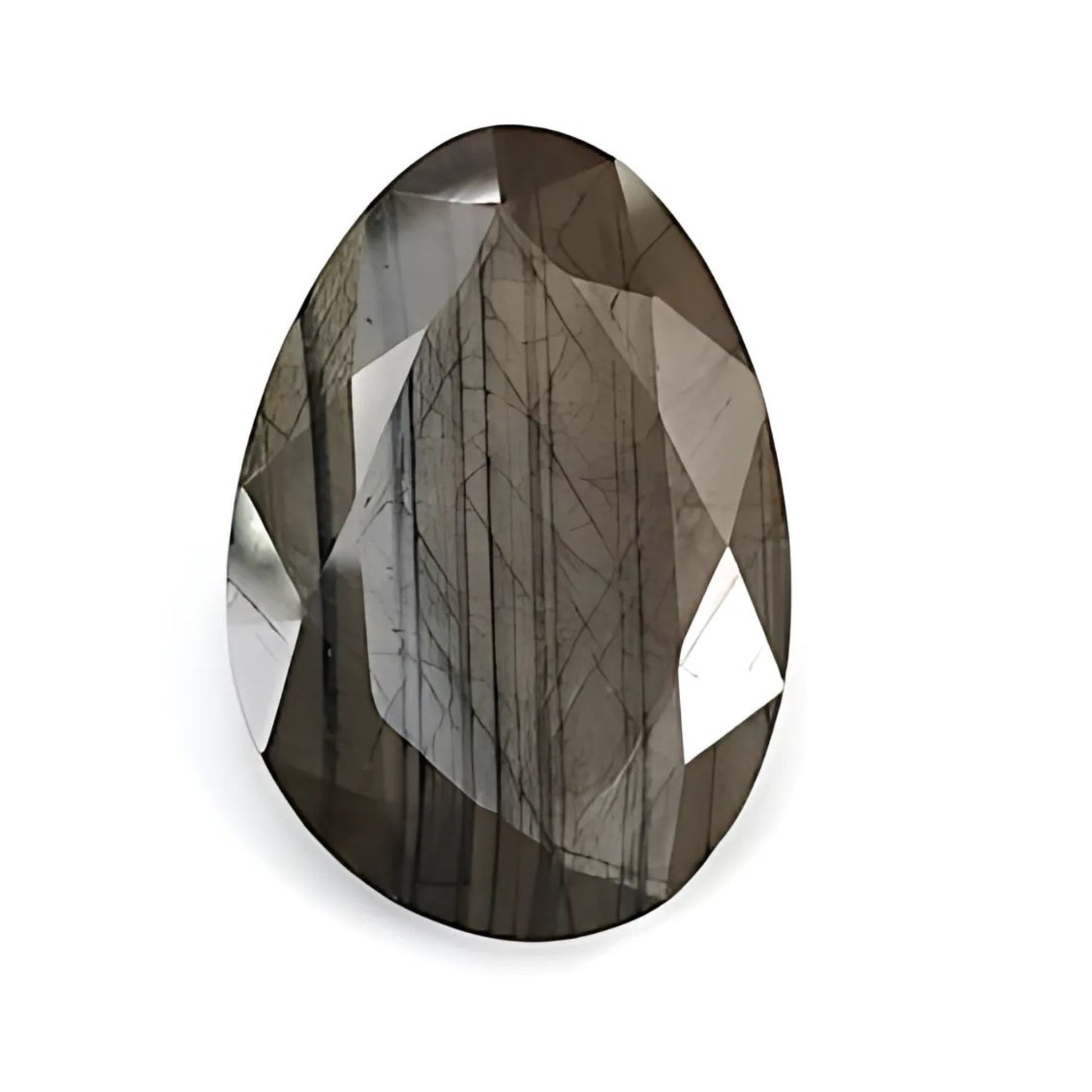 chocolate sapphire uneven faceted cut