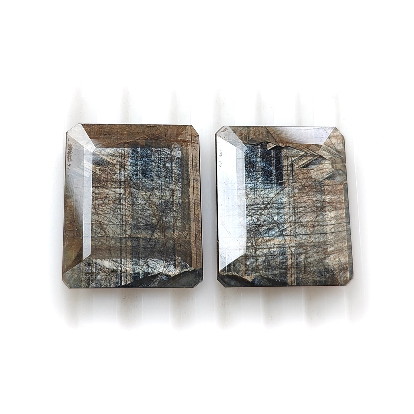 chocolate sapphire cushion faceted cut