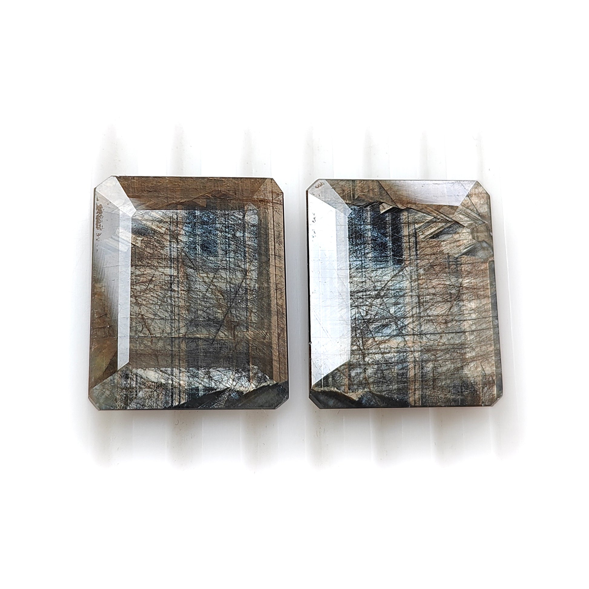 chocolate sapphire cushion faceted cut