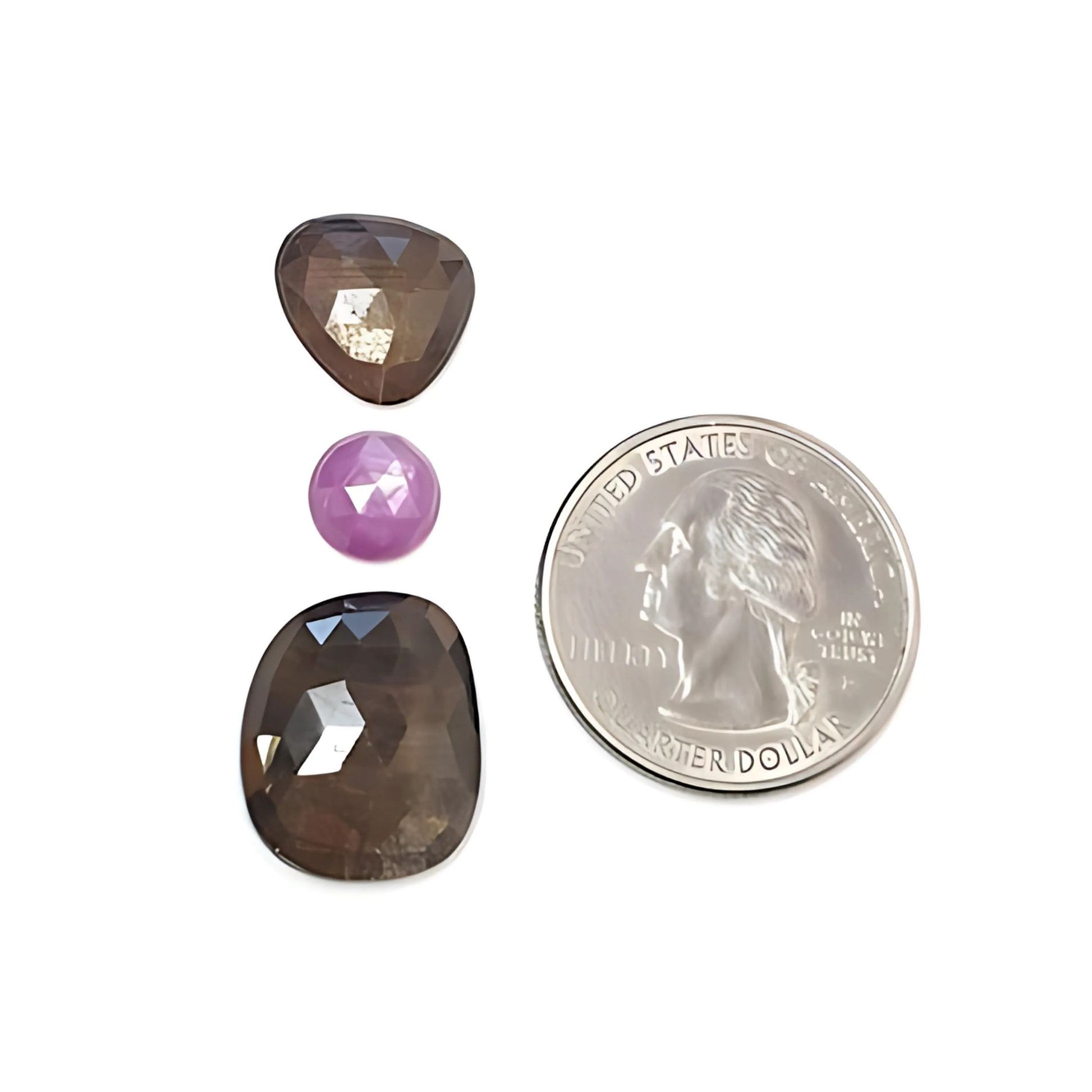 チョコレートサファイアファンシーローズカットスライス