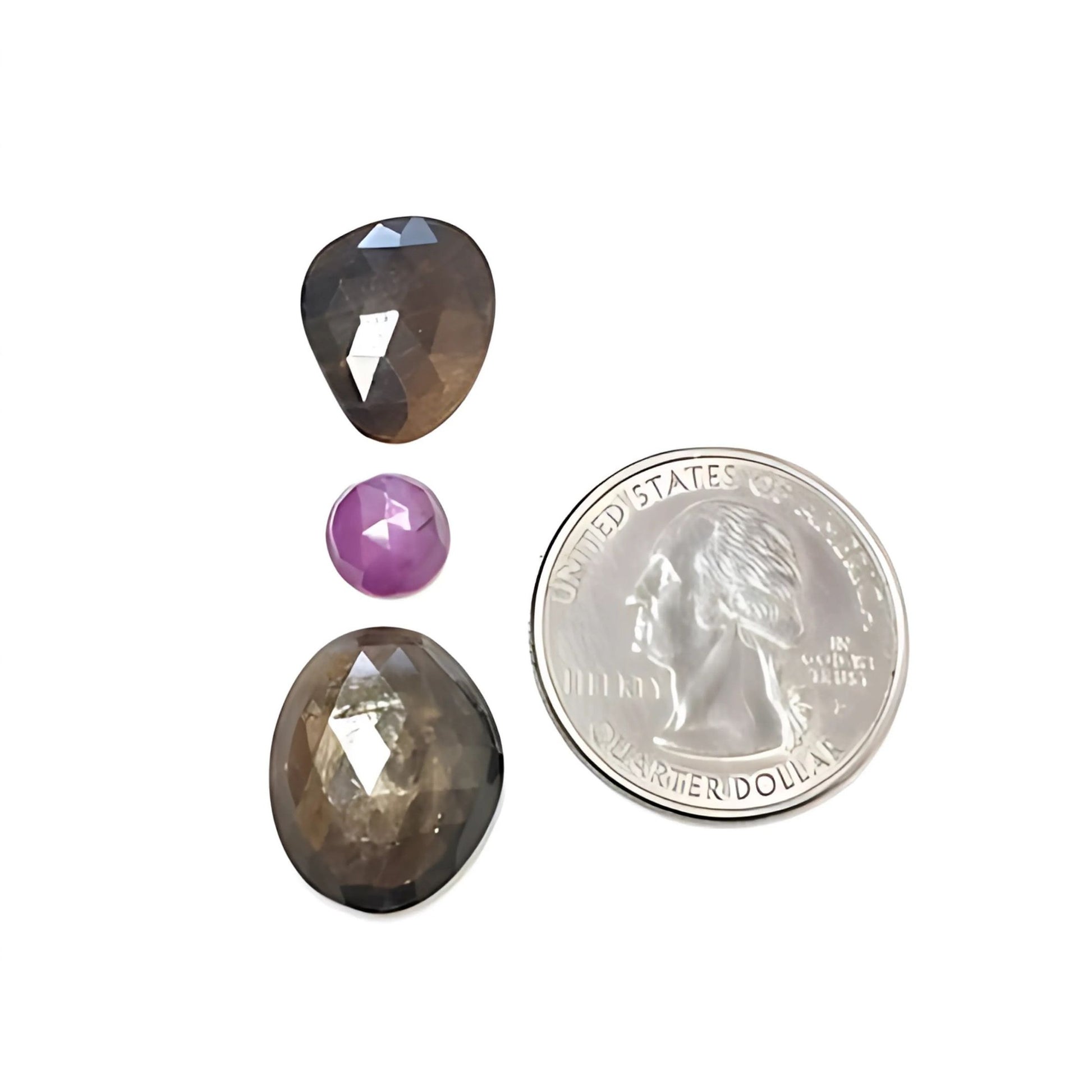 チョコレートサファイアファンシーローズカットスライス