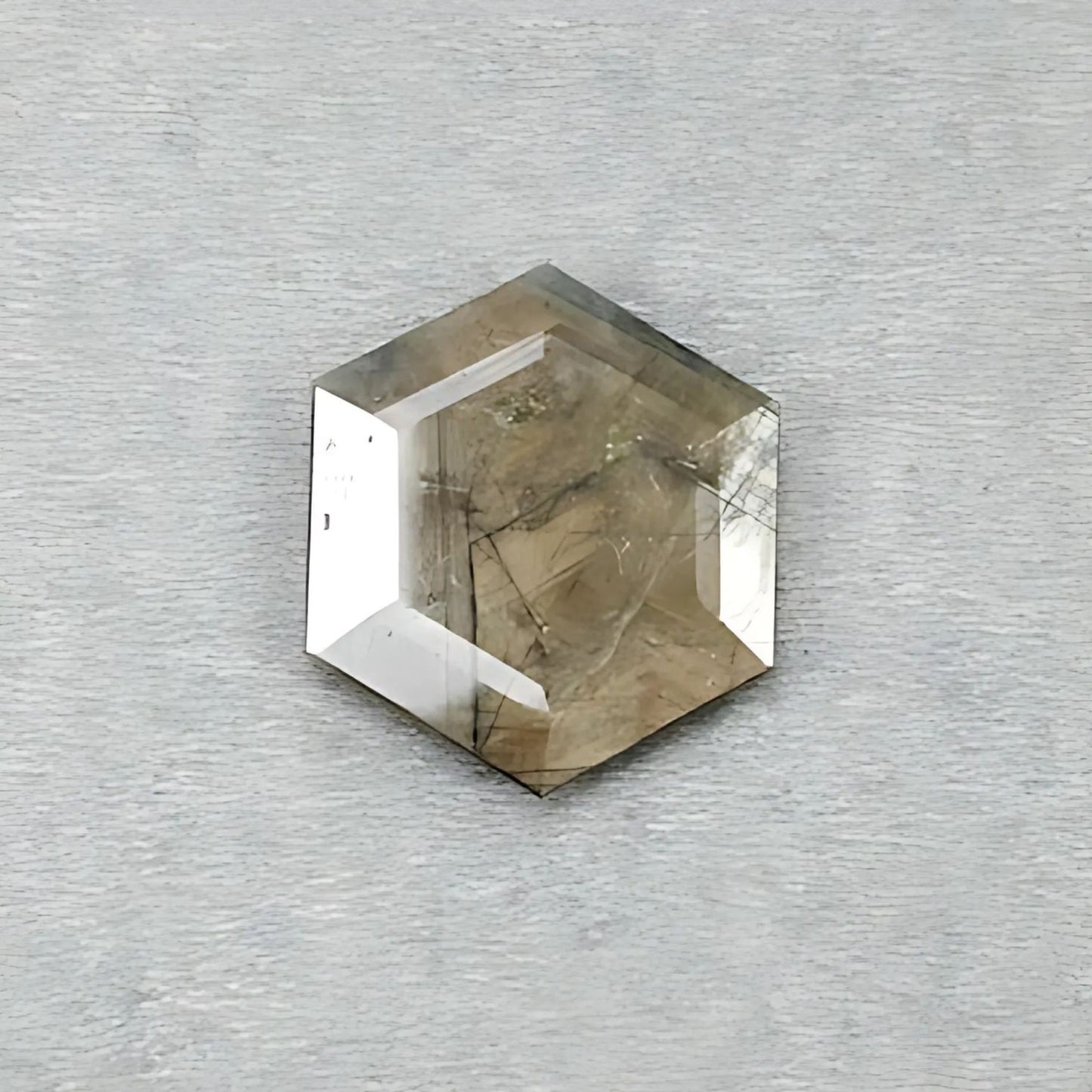 34.15cts Golden, Chocolate Sapphire Faceted Cut Gemstone Natural Untreated Hexagon Shape