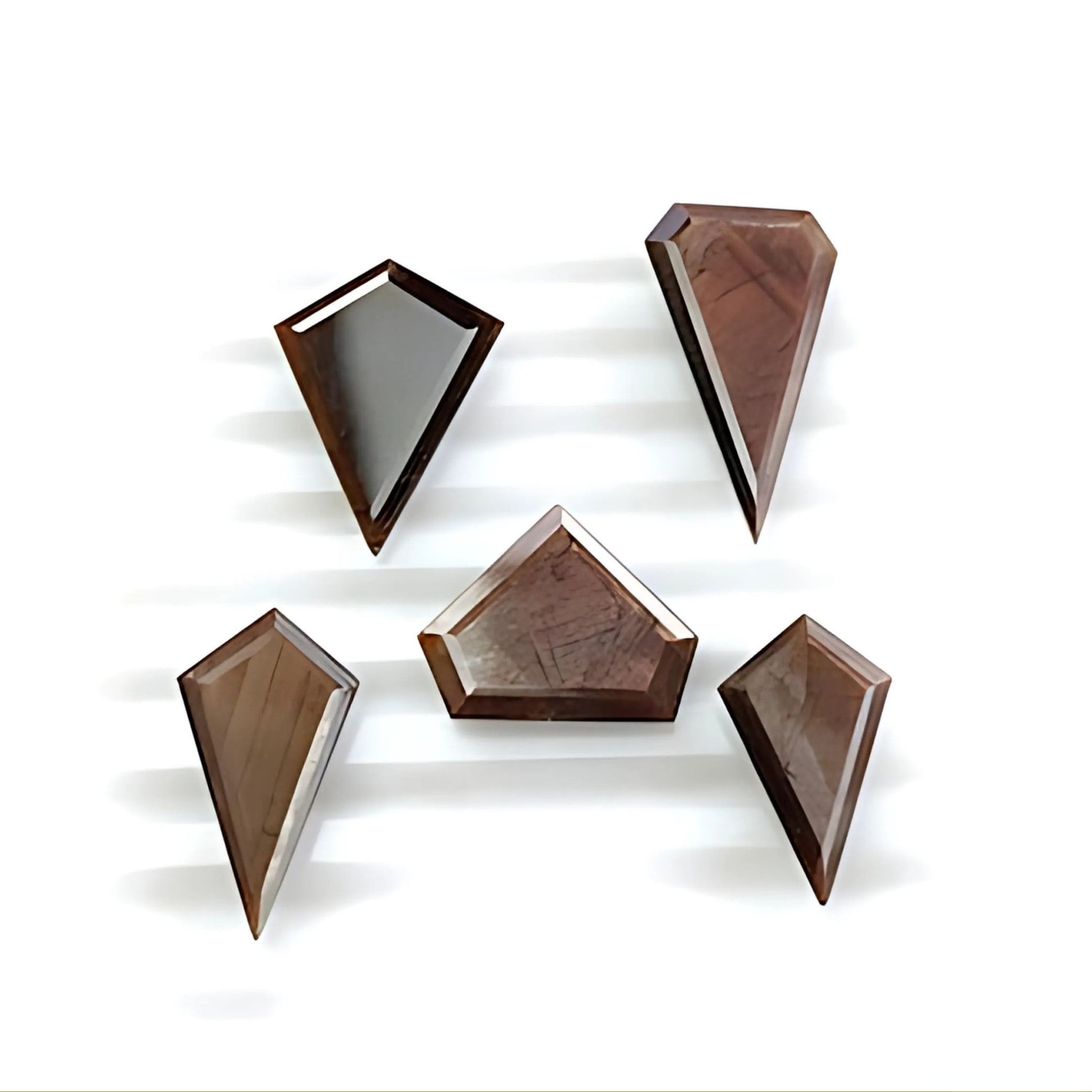 chocolate sapphire triangle faceted cut