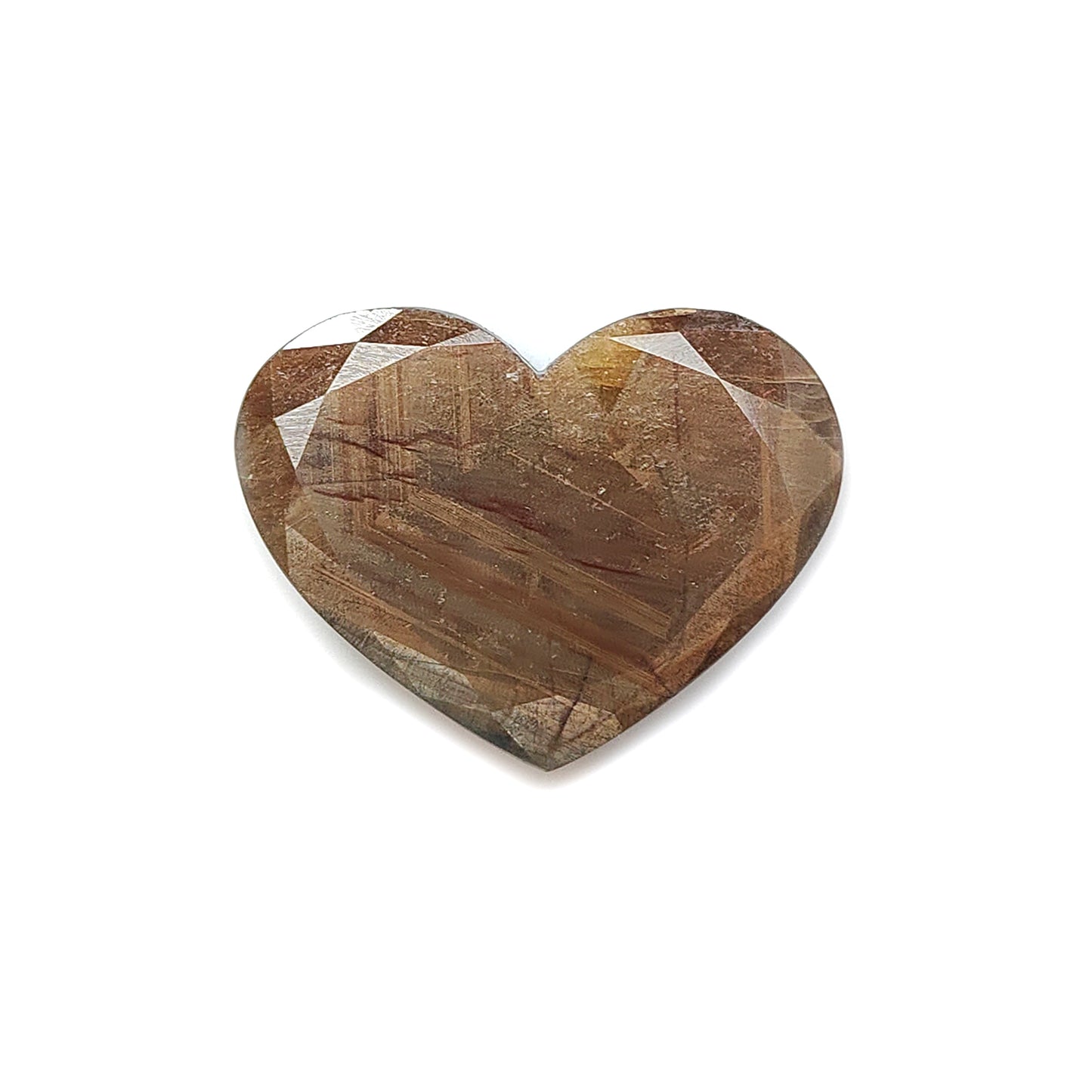 chocolate sapphire heart faceted cut